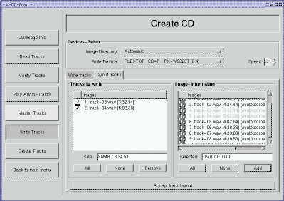 [xcdroast Create CD]