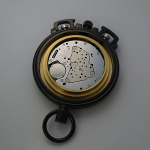 Molnija A4C-1 (AChS-1, АЧС-1) pocket watch, back, Myota 6S21 quartz movement